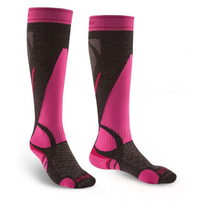 Șosete 3/4 femei Bridgedale Ski Lightweight Women's gri/roz graphite/pink/388