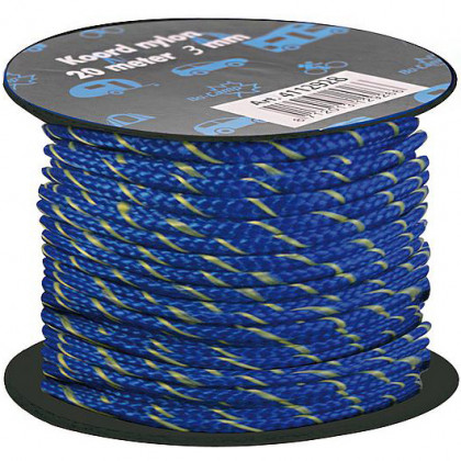 Coardă pentru cort Bo-Camp Nylon Guy Rope 20m 3mm albastru/galben blue