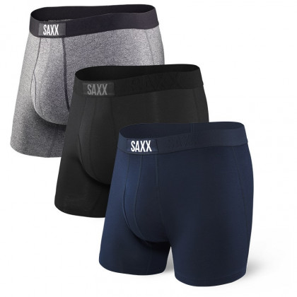 Boxeri Saxx Vibe Boxer Modern Fit 3-pack negru/gri