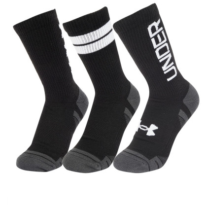 Set șosete Under Armour Perf Tech Nov 3pk Crew negru/alb Black/White