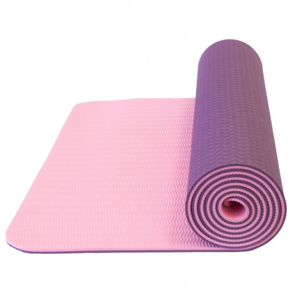 Podložka Yate Yoga Mat dvouvrstvá TPE violet închis/roz