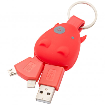 Munkees
			breloc USB Smart Charger roșu Red