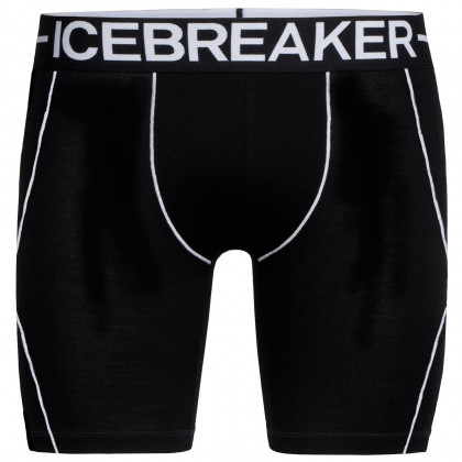 Boxeri bărbați Icebreaker Mens Anatomica Zone Long Boxers negru