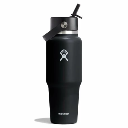 Sticlă termică Hydro Flask Wide Flex Straw Travel Bottle 32 Oz negru BLACK