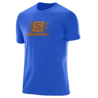 Tricou bărbați Salomon Blend Logo Ss Tee M albastru Surf The Web