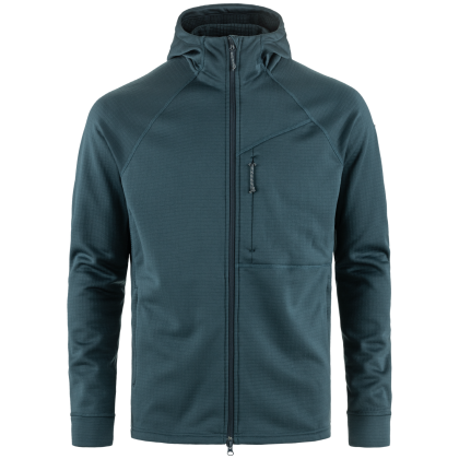 Hanorac bărbați Fjällräven Abisko Grid Fleece Hoodie M albastru Mountain Blue