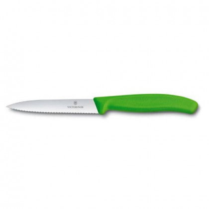 Cuțit pentru legume Victorinox ondulat 10 cm verde deschis