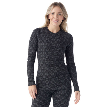 Tricou funcțional femei Smartwool W Classic Thermal Merino BL Crew Boxed negru/alb black digi snow