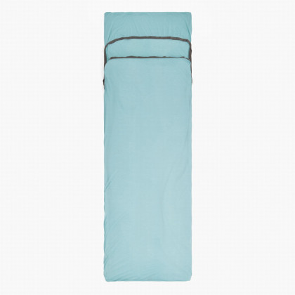Inserție pentru sacul de dormit Sea to Summit Comfort Blend Liner Rectangular w/ Pillow Sleeve albastru deschis Aqua Sea Blue