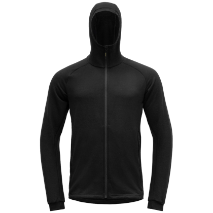 Hanorac funcțional bărbați Devold Nibba Merino Jkt Hood negru/gri CAVIAR