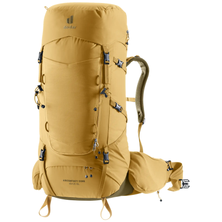 Rucsac turistic femei Deuter Aircontact Core 45+10 SL maro dechis savanna-nori