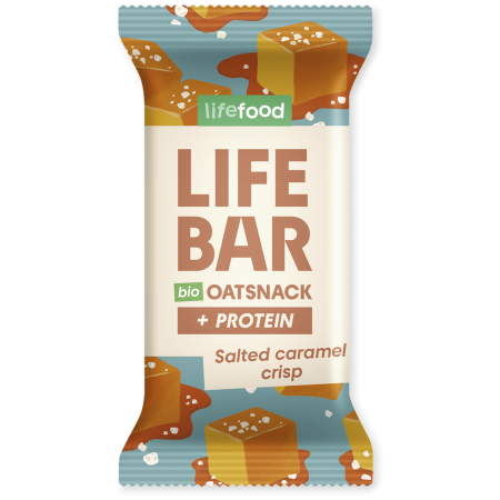 Baton Lifefood Lifebar Oat Snack Protein slaný karamel BIO 40 g