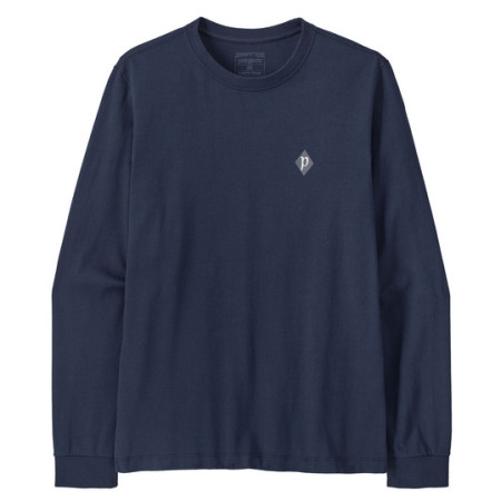 Tricou bărbați Patagonia M's L/S MW Hut Tripper Skyline T-Shirt albastru New Navy