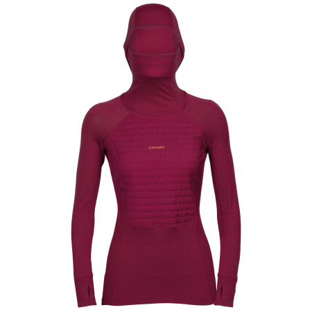 Hanorac funcțional de damă Icebreaker ZoneKnit™ Insulated LS Hoodie roz