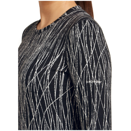 Tricou funcțional femei Icebreaker Women Merino 260 Tech Vertex LS Crewe Delta Lines AOP
