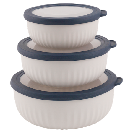 Set de boluri Outwell Cookout Bowl Set with Lids bej/albastru Blue & Grey