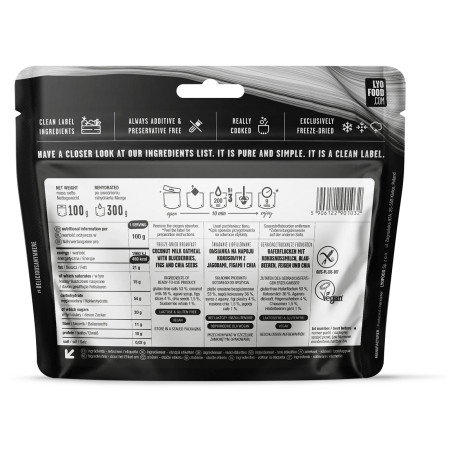 Mâncare deshitradată Lyo food Fulgi de ovăz cu cocos și afine