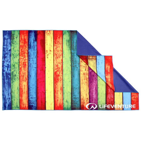 Prosop cu uscare rapidă LifeVenture Printed SoftFibre Trek Towel verde / albastru