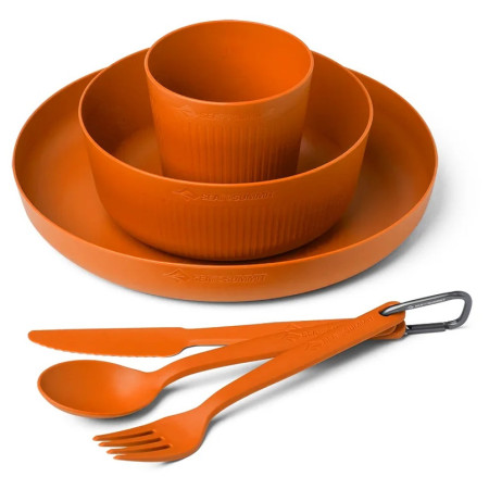 Set de veselă Sea to Summit Camp Dinnerware Set - 6 pcs portocaliu/ Burnt Orange