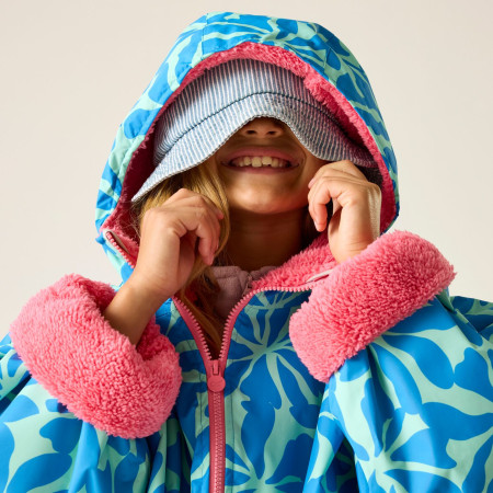 Geacă lungă impermeabilă Regatta Junior Waterproof Changing Robe SBluFlPiLem