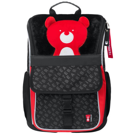 Rucsac de școală Baagl Zippy TERIBEAR negru/roșu