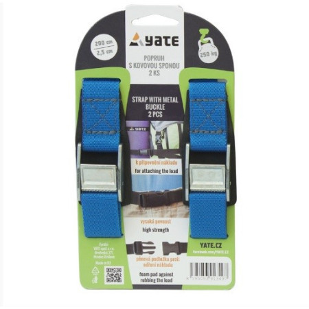 Curea Yate s kovovou sponou 2,5x200 albastru