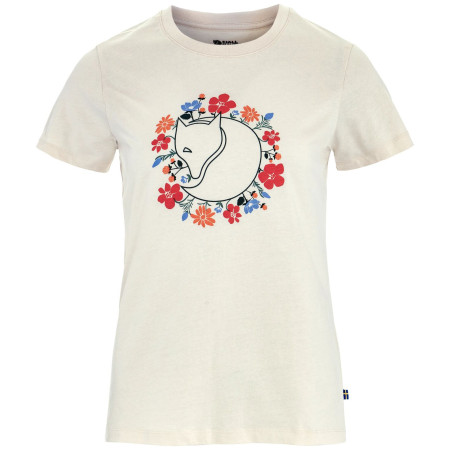 Tricou femei Fjällräven Fjällblomster Fox T-shirt W alb Chalk White