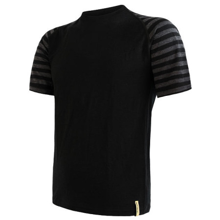 Tricou funcțional bărbați Sensor Merino Air mânecă scurtă negru/gri