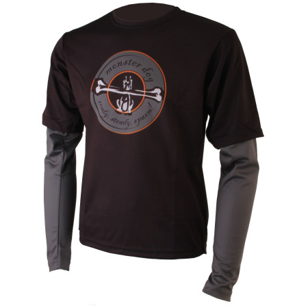 Tricou ciclism bărbați Axon Monster dlouhý rukáv negru/gri