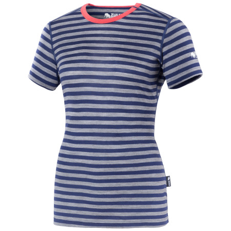 Tricou femei Zulu Merino 160 Short Stripes albastru/gri