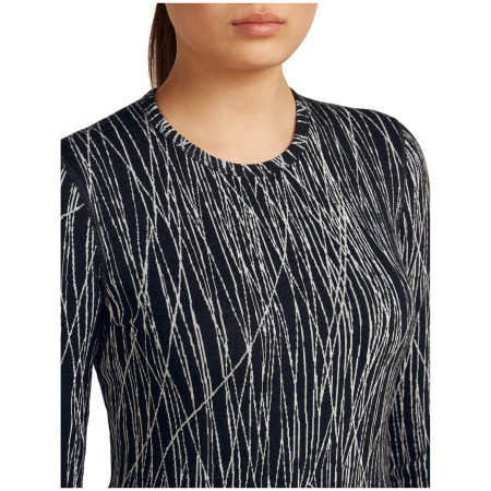 Tricou funcțional femei Icebreaker Women Merino 260 Tech Vertex LS Crewe Delta Lines AOP