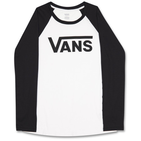 Tricou femei Vans Drop V Ls Raglan-B alb/negru