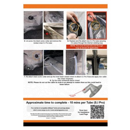 Cameră de rezervă Vango Airspeed S.I Pro Tube 685 x 10 cm - AT339