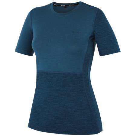 Tricou femei MOOA MerinoSilk Block 160 short albastru lagoon blue