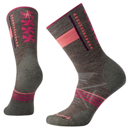 Șosete femei Smartwool W Phd Outdoor Medium Pattern Crew gri/violet Taupe