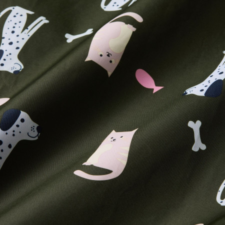 Geacă impermeabilă pentru copii Regatta Junior Changing Robe Dark Khaki Cat Dog