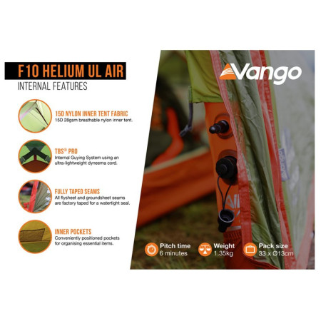 Cort ultraușor pentru 1 persoană Force Ten Helium UL 1 Air