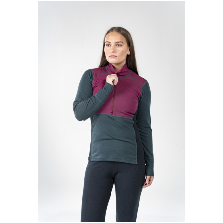 Tricou funcțional femei Devold Lauparen Merino 190 Zip Neck