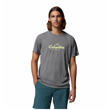 Tricou bărbați Columbia Zero Rules™ Light SS Graphic Crew gri City Grey, Scripted Peaks