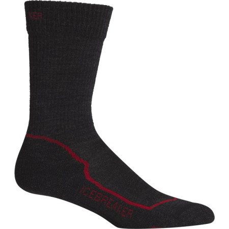 Șosete bărbați Icebreaker Mens Hike+ Light Crew negru Jet HTHR/Red/Black