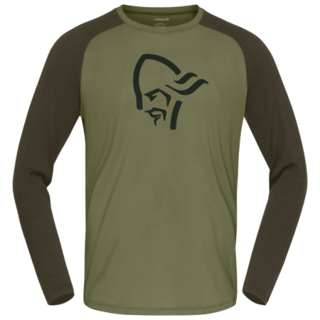 Tricou funcțional bărbați Norrona femund pureUll Long Sleeve olive Loden Green