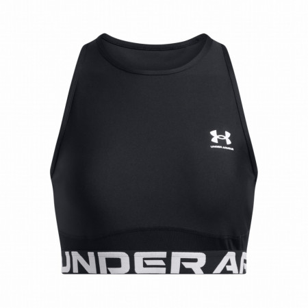 Top femei Under Armour HeatGear Rib Tank negru/alb Black