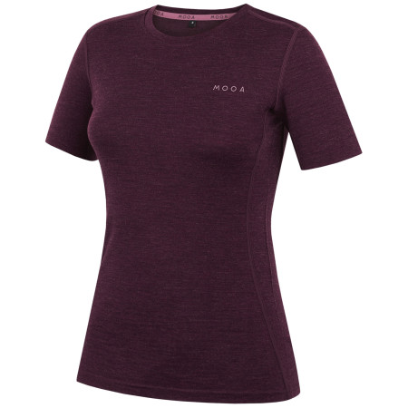 Tricou femei MOOA MerinoSilk 160 short violet închis dark purple melange