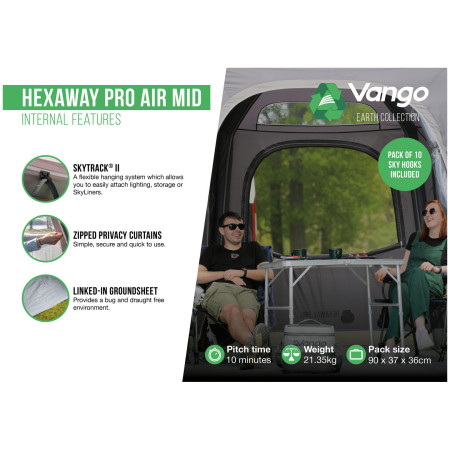Cort frontal Vango HexAway Pro Air Mid