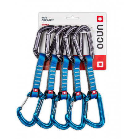 Bucle echipate Ocun HAWK QD Combi PA 16, 10cm 5 pack albastru