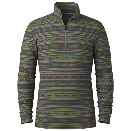 Tricou funcțional bărbați Smartwool M Classic Thermal Merino Base Layer 1/4 Zip kaki închis WINTER MOSS SUMMMIT SOUL