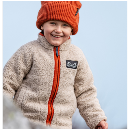 Hanorac copii Didriksons Gibbs Kids Fullzip 2 Beach Beige/Rust
