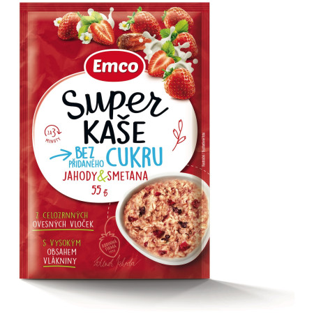 Piure Emco Super Terci căpșuni/frișcă 55g