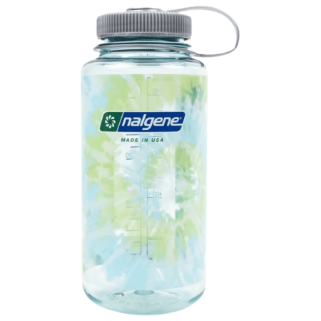 Sticlă Nalgene Wide Mouth Tie-Dye Print 1000 ml albastru deschis Seafoam w/Platinum Blue Tie Dye