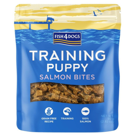 Recompense pentru câini Fish4Dogs Training Salmon Bites Puppy 80g